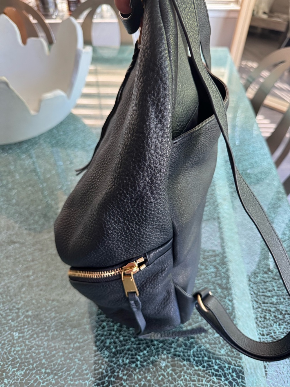Rebecca Minkoff Black Leather women’s Backpack with Gold Hardware - Picture 4 of 10